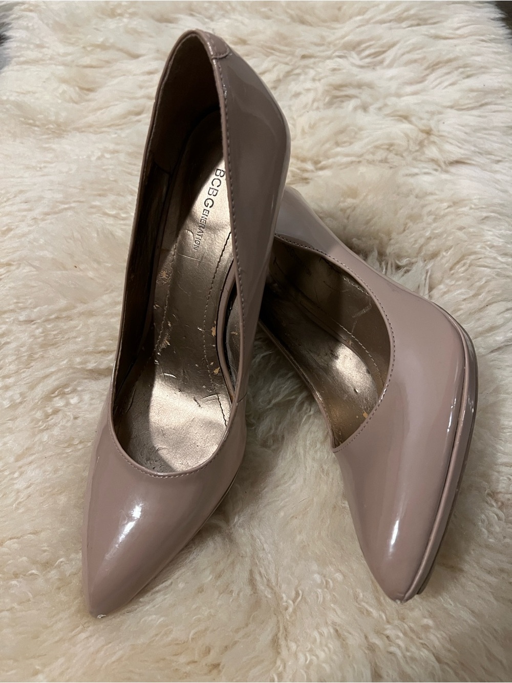 BCBGeneration Blush Patent Pointed-Toe Pumps